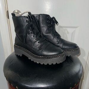 Vince Black Leather Boots